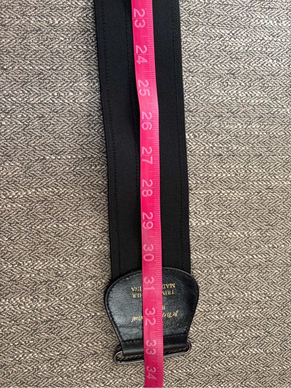 Vintage Y2K Betsey Johnson Black Elastic Belt with leather Bow Buckle - Picture 6 of 7